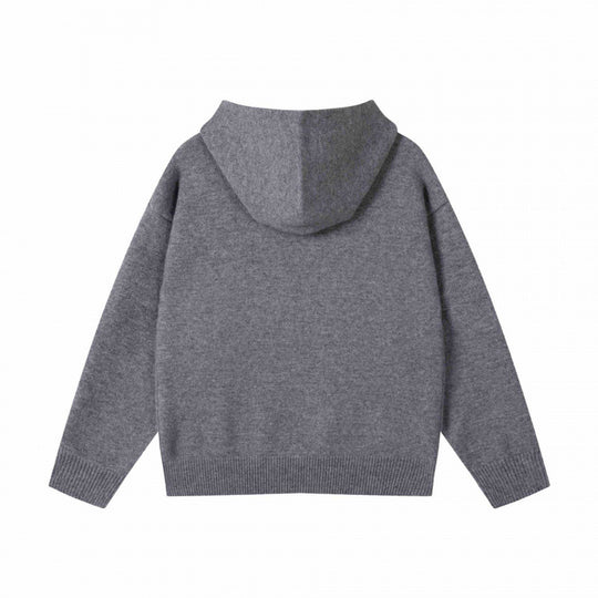 Unisex Oversize-Feinstrick-Kapuzenpullover mit Raglanärmeln und geripptem Saum Shop Nory