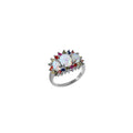 Damen eleganter Ring mit opalisierten Steinen und bunten Akzenten Shop Nory