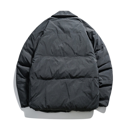 Unisex Boxy wattierte Hemdjacke mit großen Klapptaschen und Druckknopfverschluss Shop Nory