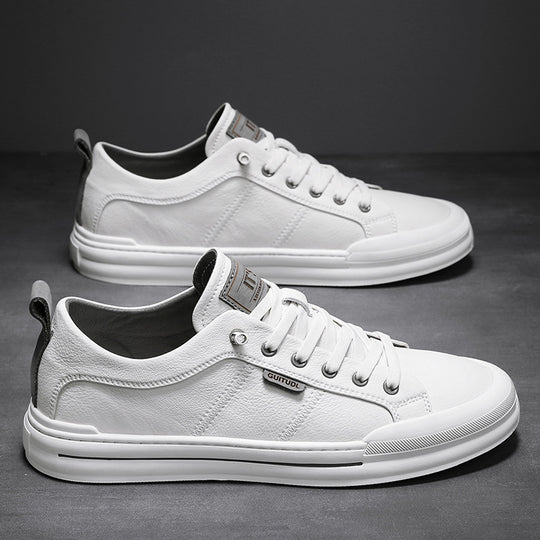 Herren Lässige Leder-Sneaker mit gepolstertem Knöchelkragen und robuster Gummisohle Shopy Nory