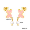 Damen Ohrringe mit modernen Herz-Akzenten und Perlenschmuck Shop Nory