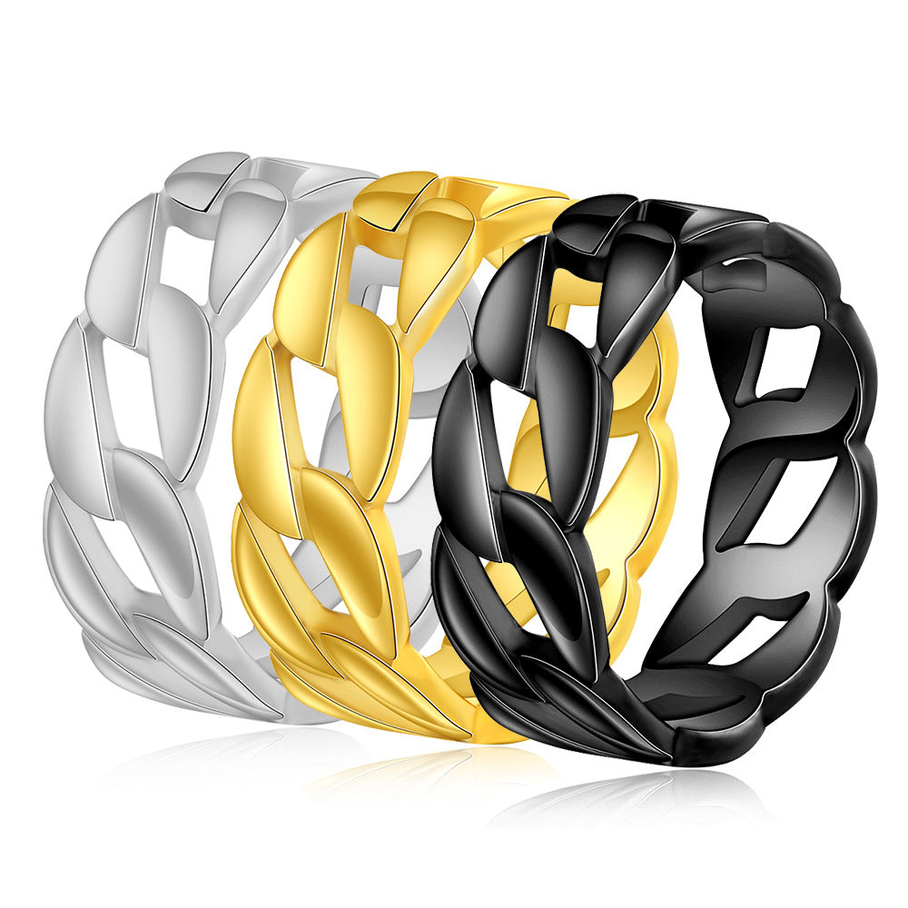 Damen Eleganter, geschwungener Edelstahlring Shop Nory