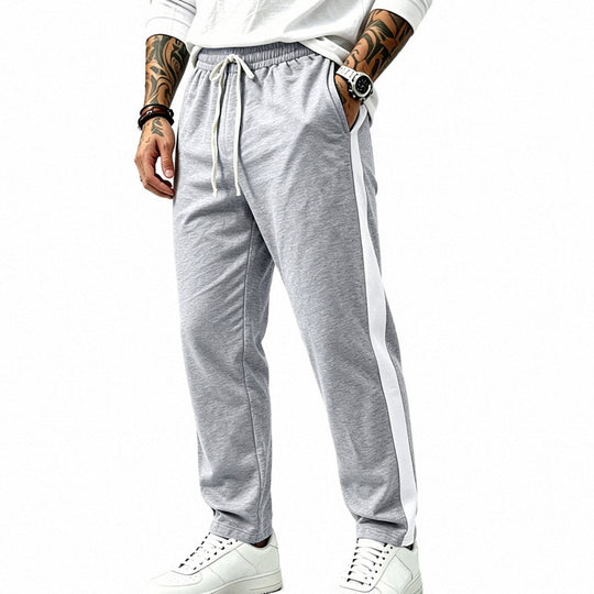 Herren Athletische Trackpants mit geradem Bein, seitlichem Kontrastband und elastischem Tunnelzug Shop Nory
