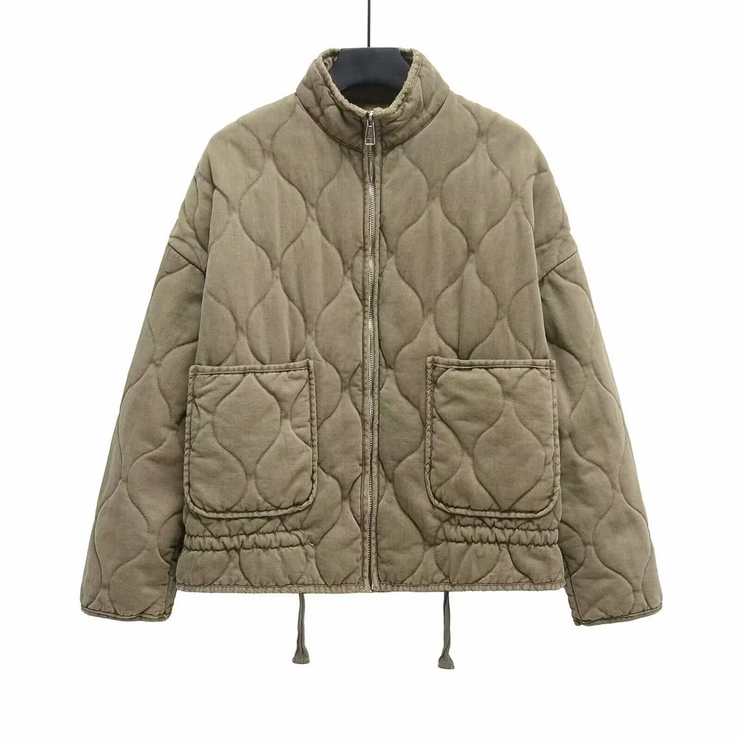 Damen Steppjacke mit Stehkragen, Kissensteppung und Tunnelzug Shop Nory