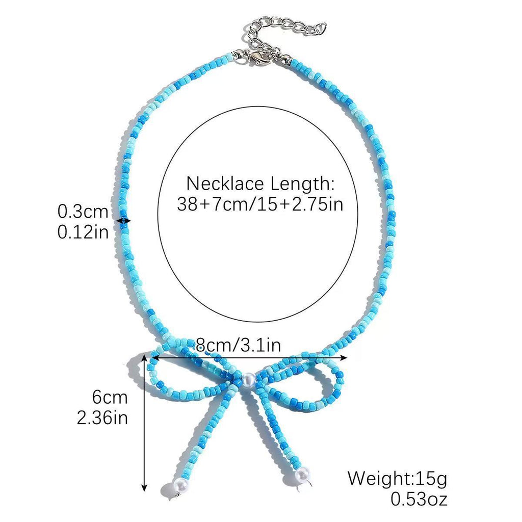Damen Kette mit funkelndem Schleifenanhänger Shop Nory