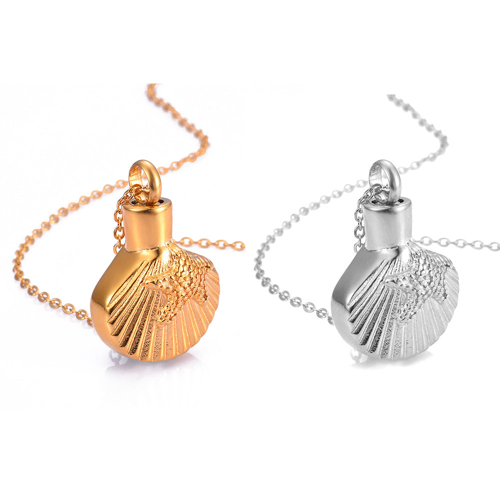 Damen Halskette mit muschelförmigem Anhänger Shop Nory