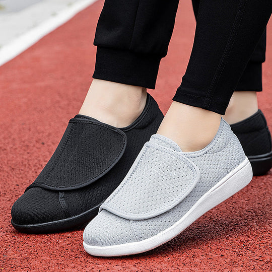 Herren nan orthopädischer Pantoffel mit verstellbarem Klettverschluss, atmungsaktivem Mesh und stoßdämpfender Schaumstoffsohle