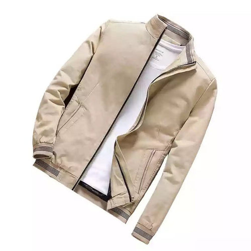 Herren leichter Baumwoll-Bomber mit Stehkragen, gerippten Bündchen und seitlichen Eingrifftaschen Shop Nory