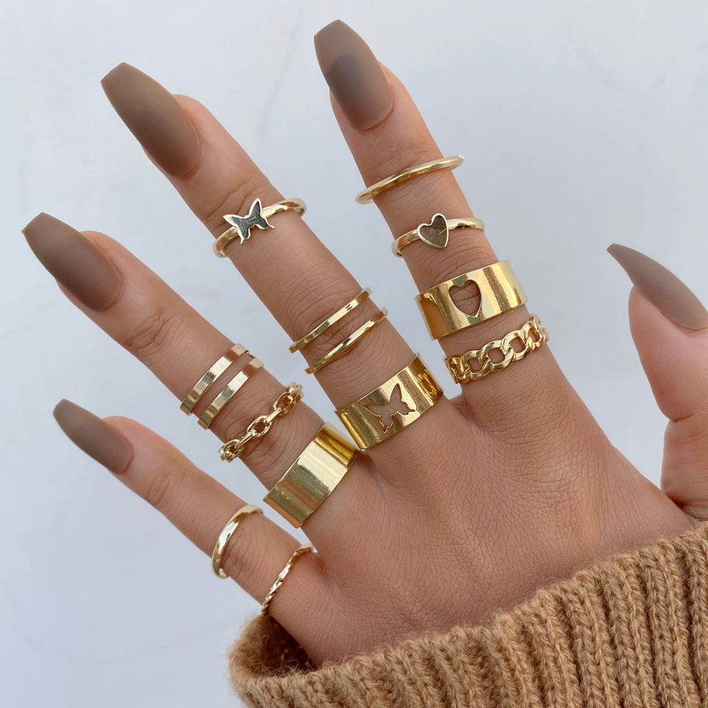 Damen Ring-Set mit abwechslungsreichen Designs und kreativen Details Shop Nory