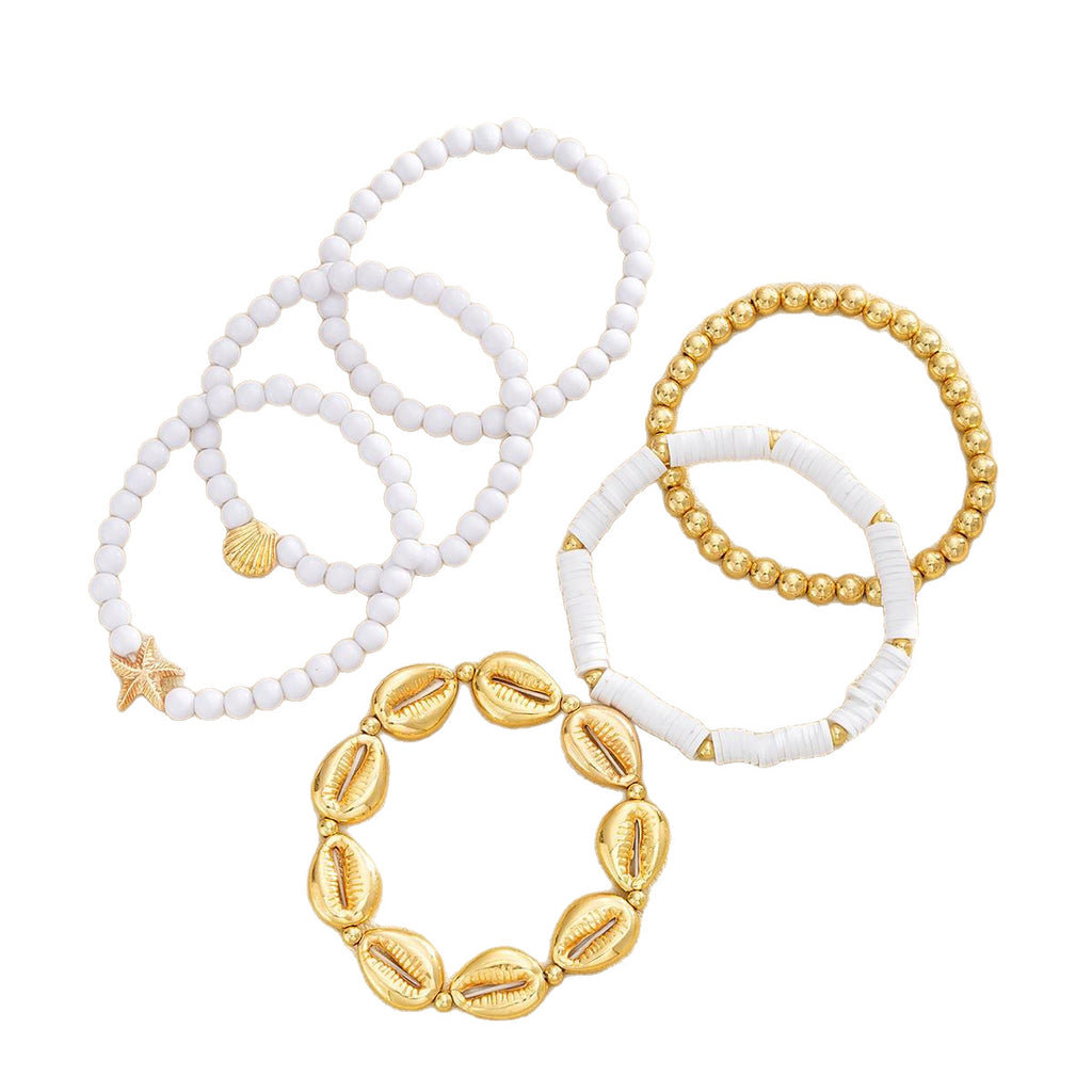 Damen Armreifen-Set mit maritimen Muschelmotiven Shop Nory