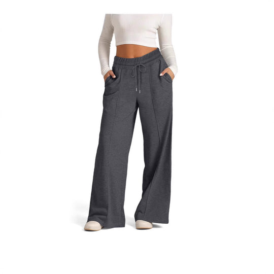 Damen nan weite High‑Waist Palazzo-Loungehose mit elastischem Komfortbund und Kordelzug Shop Nory