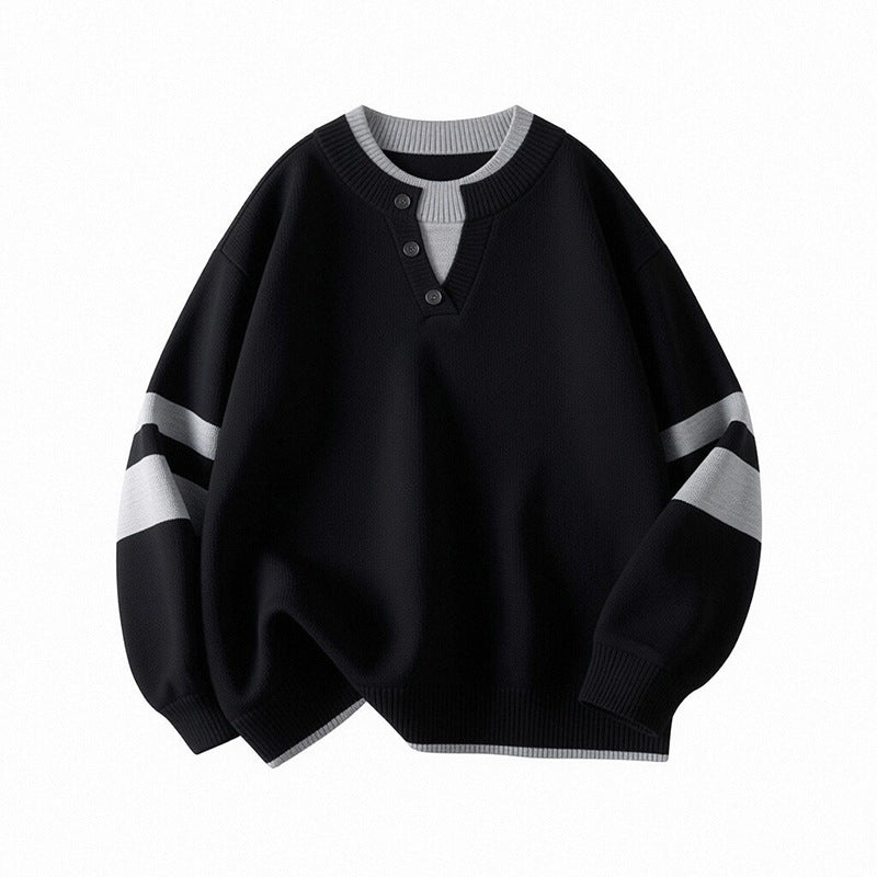 Damen Sportlicher Oversize-Pullover mit Knopfleiste Shop Nory