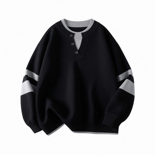 Damen Sportlicher Oversize-Pullover mit Knopfleiste Shop Nory