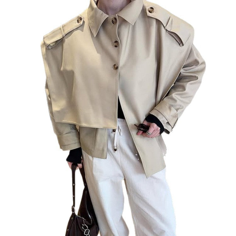 Damen Kurz geschnittene Oversize-Schulterjacke mit Epauletten Shop Nory