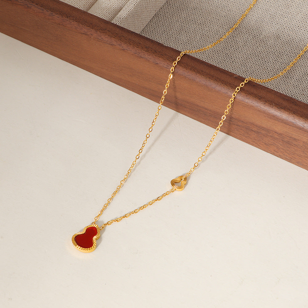 Damen Halskette mit herzförmigem Anhänger und feiner Gliederkette Shop Nory