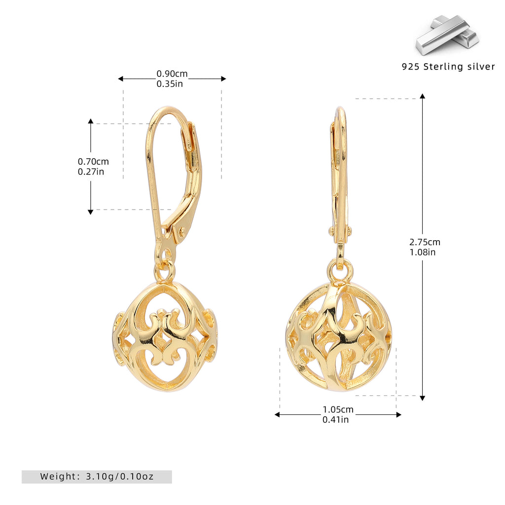 Damen Ohrhänger mit filigranem Design aus 925 Sterling Silber Shop Nory