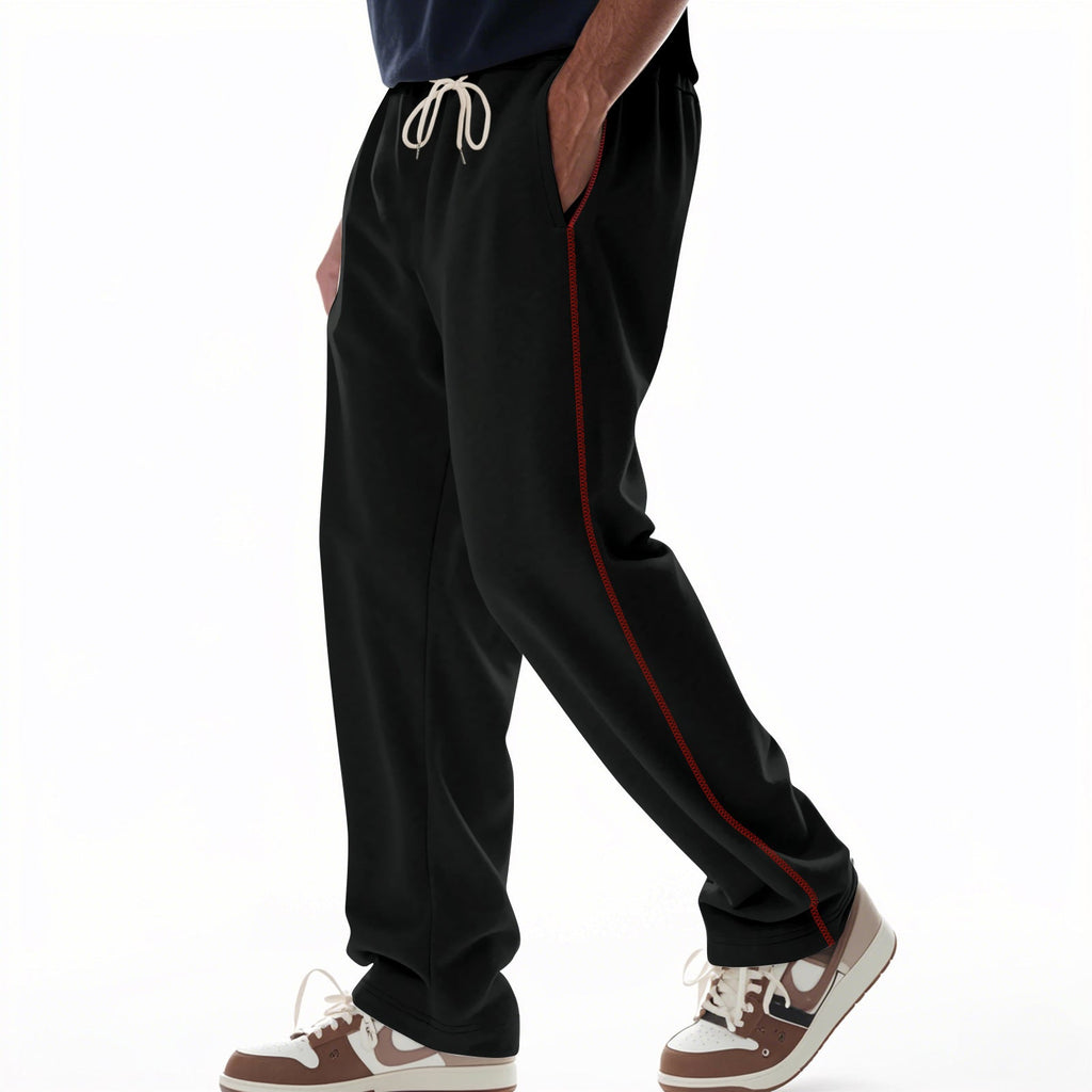 Herren bequeme Jogginghose mit Reißverschluss und seitlichen Taschen