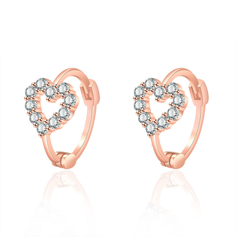 Damen Ohrringe mit herzförmigem Design und funkelnden Zirkonia Shop Nory