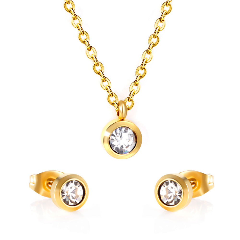 Damen Schmuckset mit Zirkon-Anhänger und dazu passenden Ohrsteckern Shop Nory
