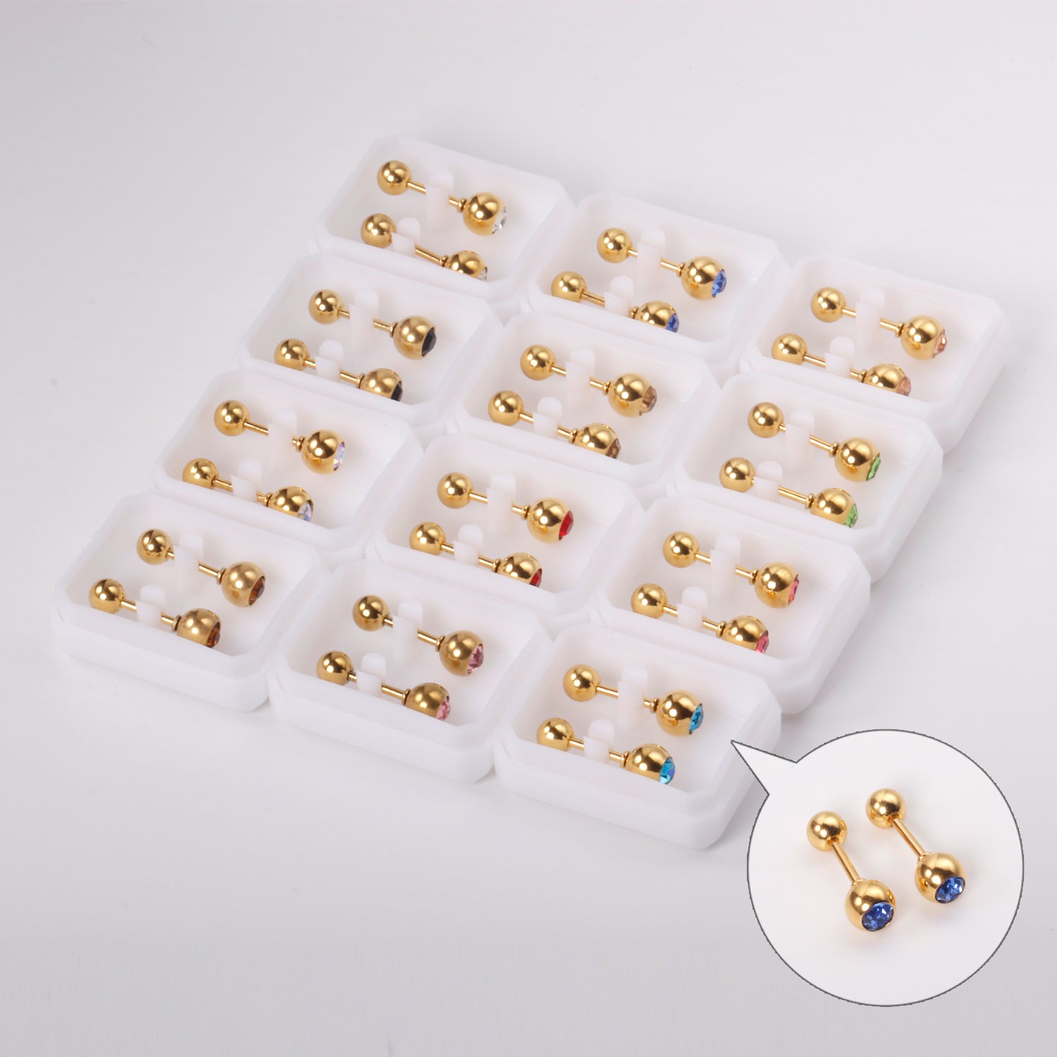 Damen Bauchnabelpiercing mit bunten Kristallanhängern Shop Nory