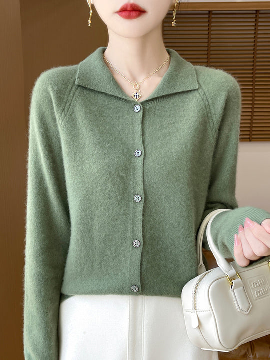 Damen Kuscheliger Reverskragen-Cardigan im Kaschmir-Look mit Mohair-Effekt Shop Nory