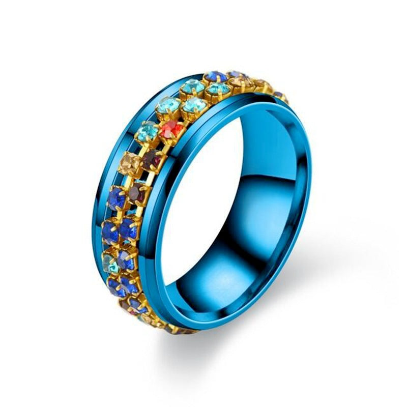 Damen Ring mit funkelndem, mehrfarbigem Zirkonia-Besatz Shop Nory