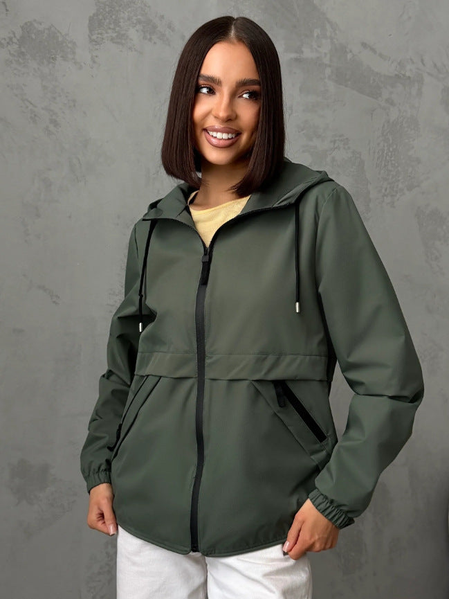Damen leichte Windbreaker Jacke