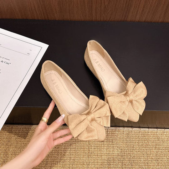 Damen Ballerinas mit dekorativer Schleifenapplikation
