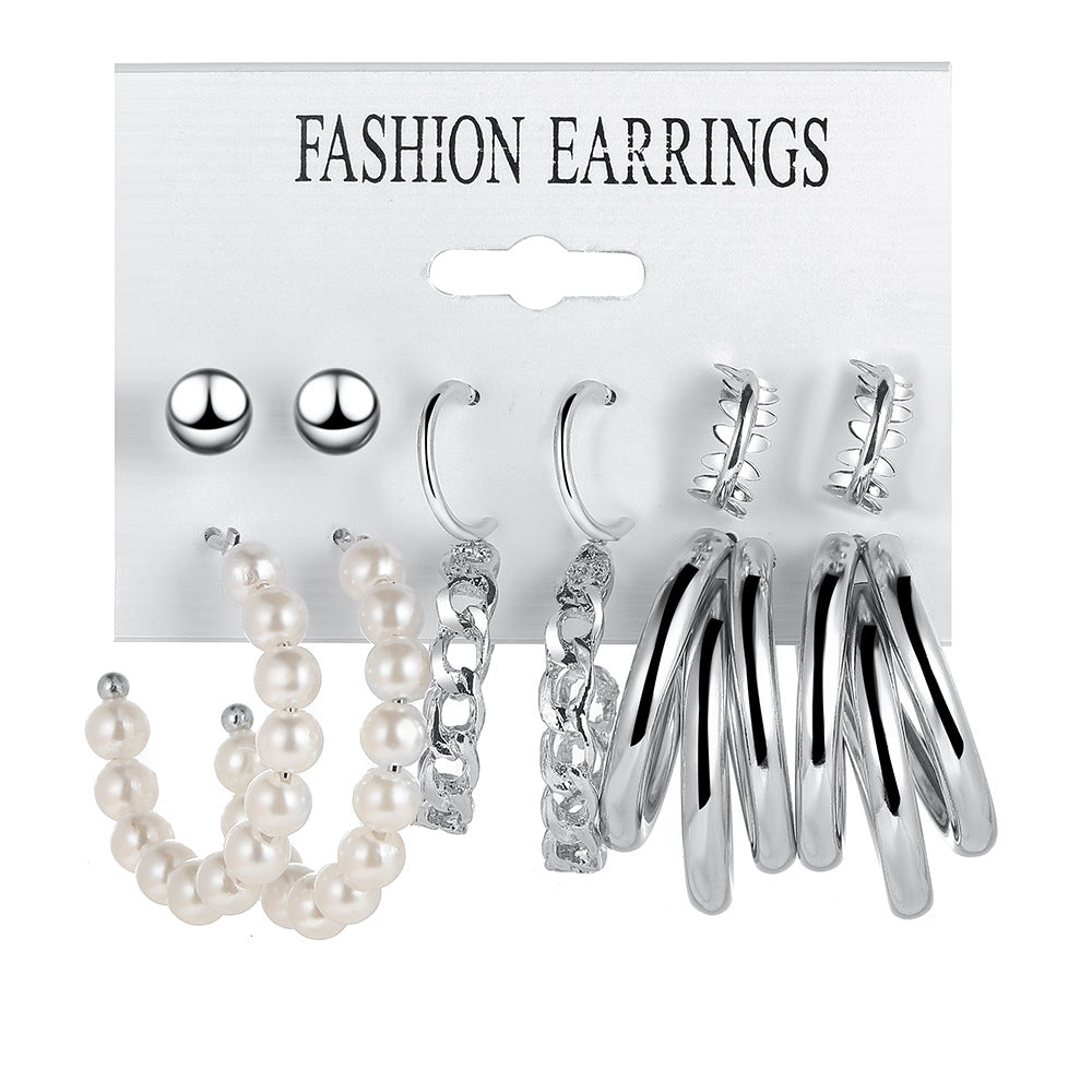 Damen Ohrringe Set mit elegantem Perl- und goldfarbenem Design Shop Nory