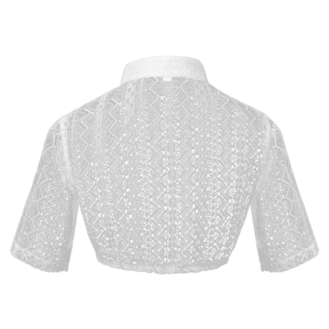 Damen nan zarter Spitzenbolero mit Stehkragen und kurzem Taillenschnitt Shop Nory