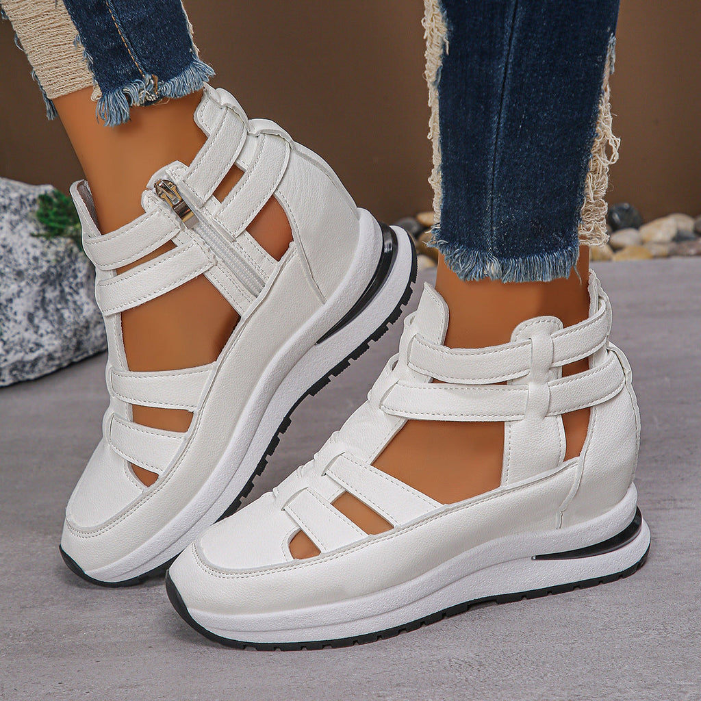 Damen Wedge-Sneaker mit verstellbaren Riemen und atmungsaktiver Sohle