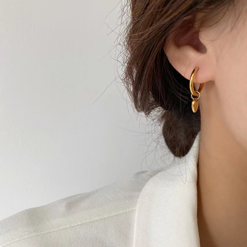 Damen Herz Charm Hoops Ohrringe Shop Nory