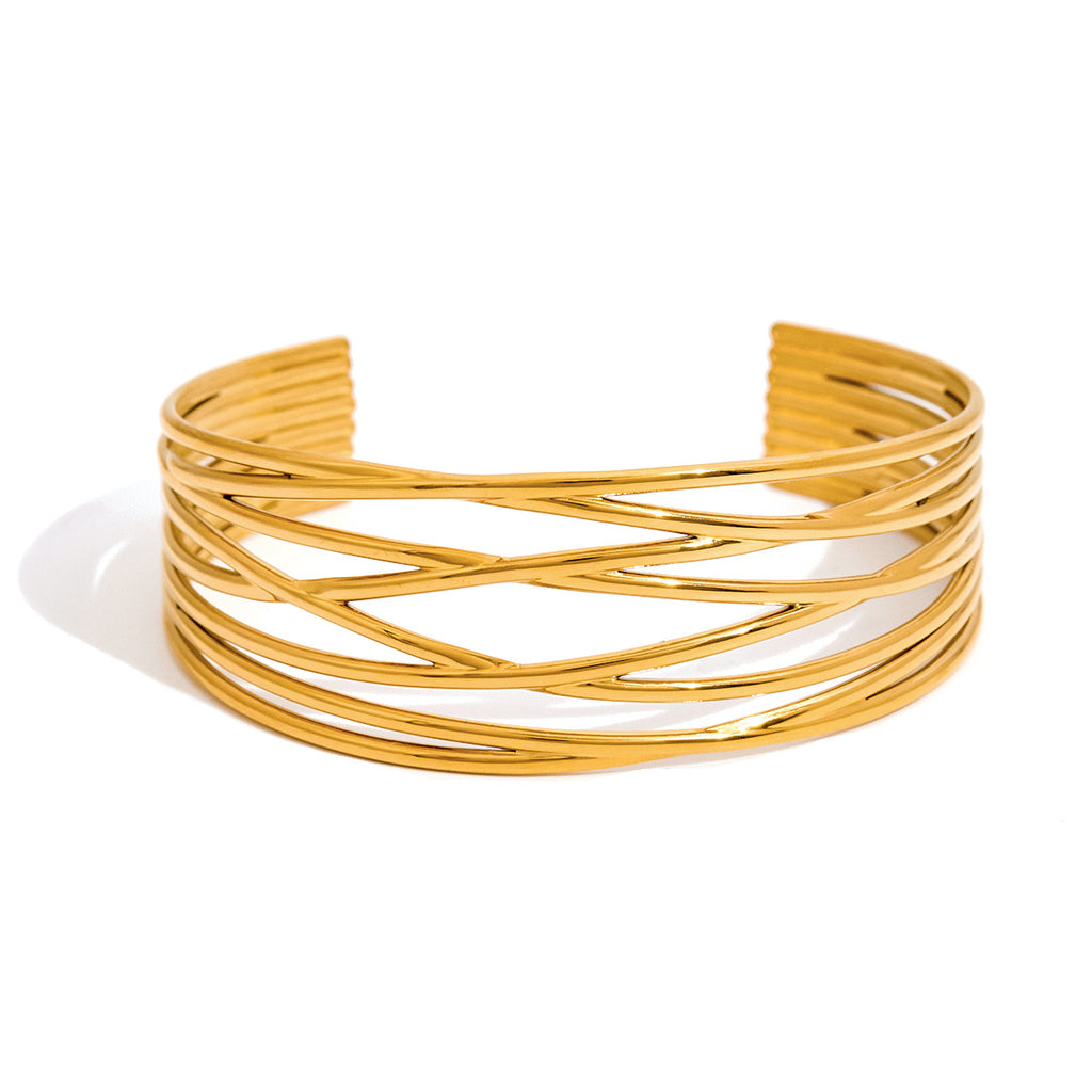 Damen Offenes Armband mit elegantem, hypoallergenem Design aus Edelstahl Shop Nory