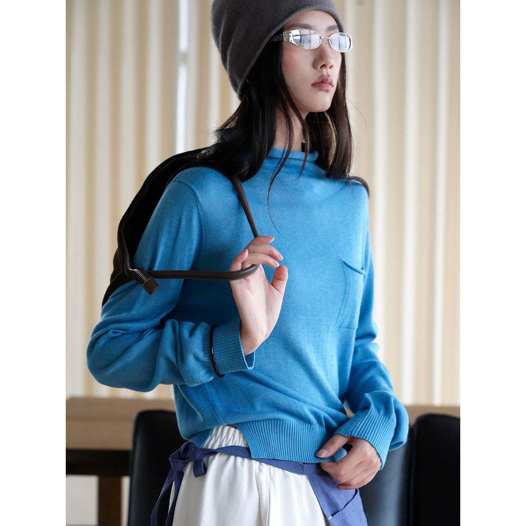 Damen Leichter Feinstrick-Kapuzenpullover mit dezenter Brusttasche Shop Nory