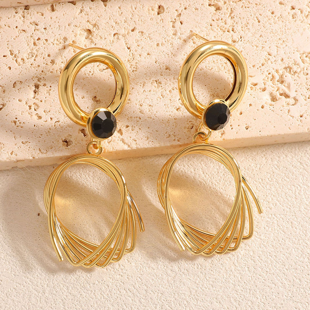 Damen Ohrringe mit elegantem, geschwungenem Drahtdesign Shop Nory