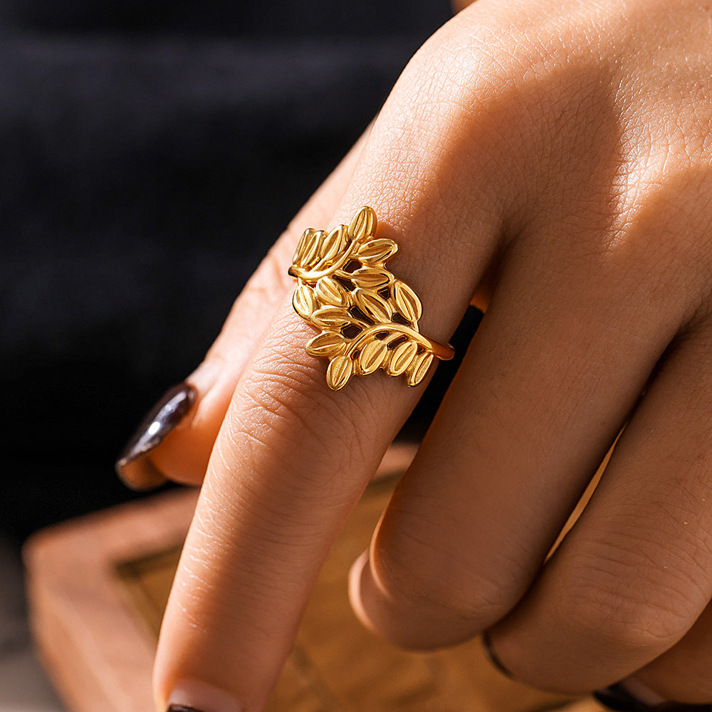 Damen Offene Ringe mit Pflanzenmuster Shop Nory