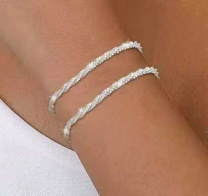 Damen Fußkettchen mit eleganten Zirkonia-Details Shop Nory