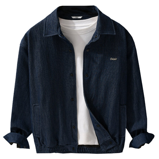 Herren Jeansjacke mit Druckknöpfen und elastischem Saum Shop Nory