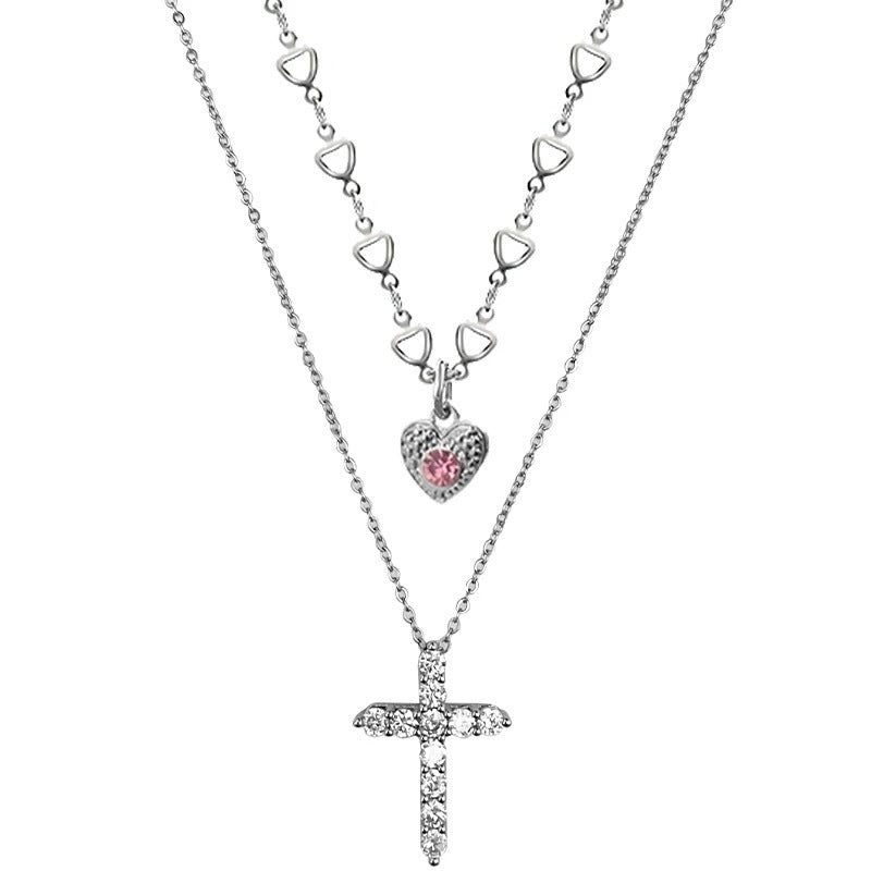 Damen Halskette mit herzförmigem Anhänger und filigranem Gliederdesign Shop Nory