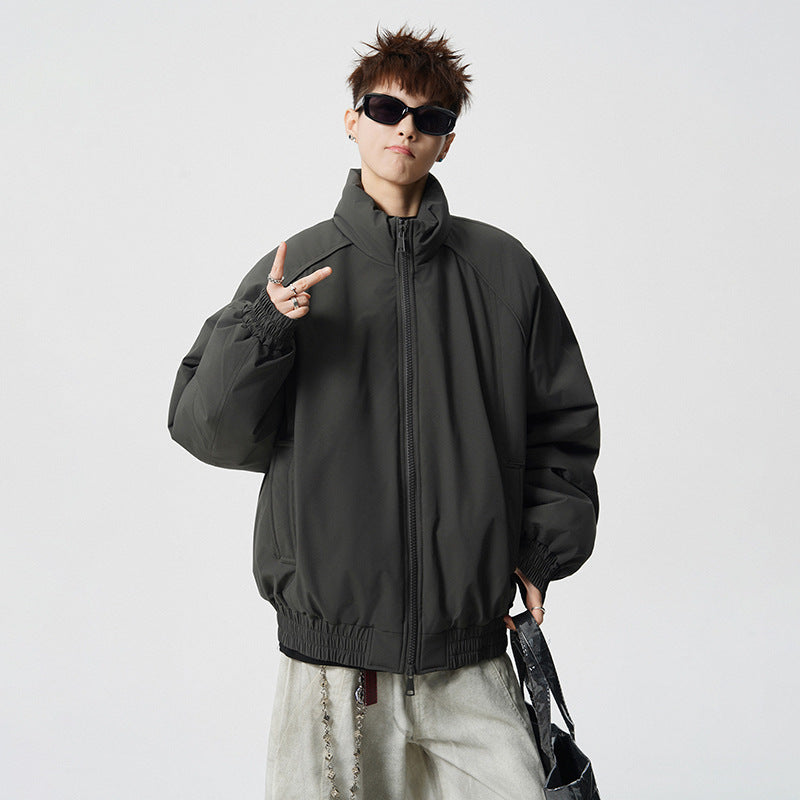 Herren Oversized Windjacke mit Stehkragen und elastischen Bündchen Shop Nory
