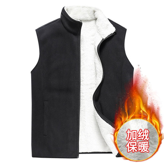 Herren Ärmellose Microfleece‑Weste mit Stehkragen und verdecktem Zweiwege-Reißverschluss Shop Nory