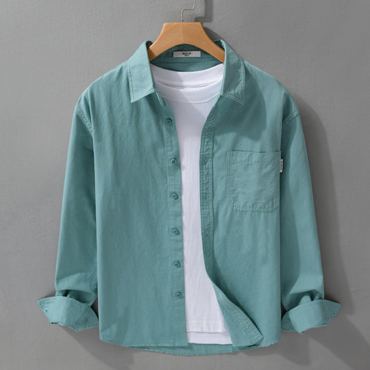 Herren Leichtes Baumwoll-Overshirt mit Brusttasche und Relaxed‑Fit Shop Nory