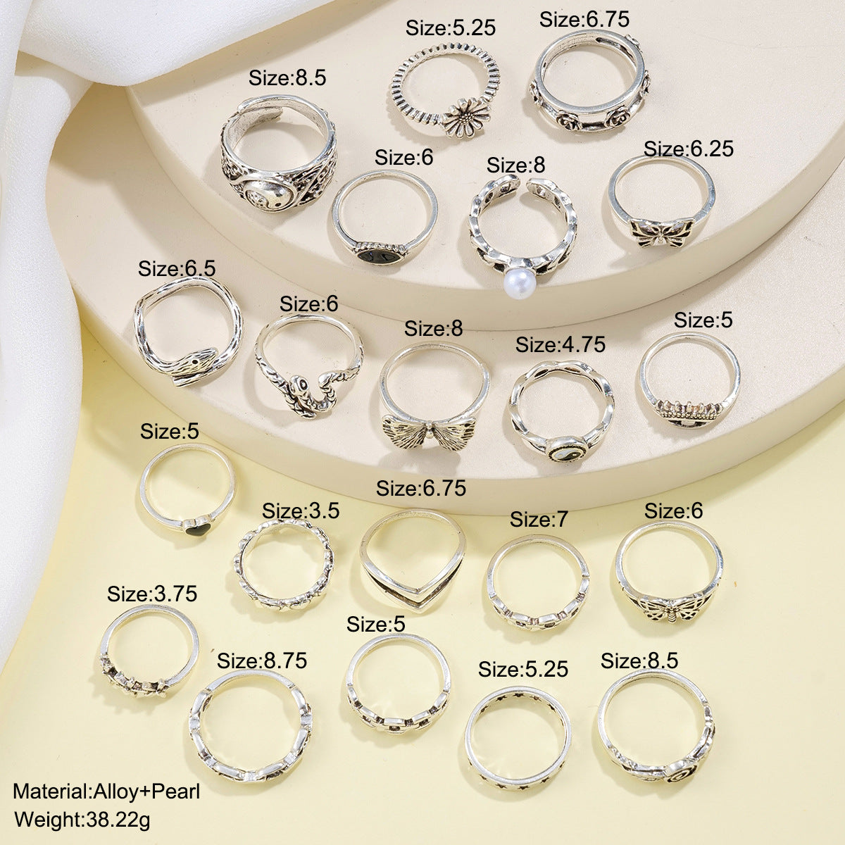 Damen Ring-Set mit verspielten Designs und filigranen Details Shop Nory