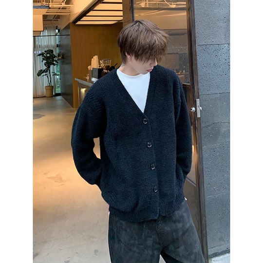 Herren Klassische Strickjacke mit Knopfleiste Shop Nory