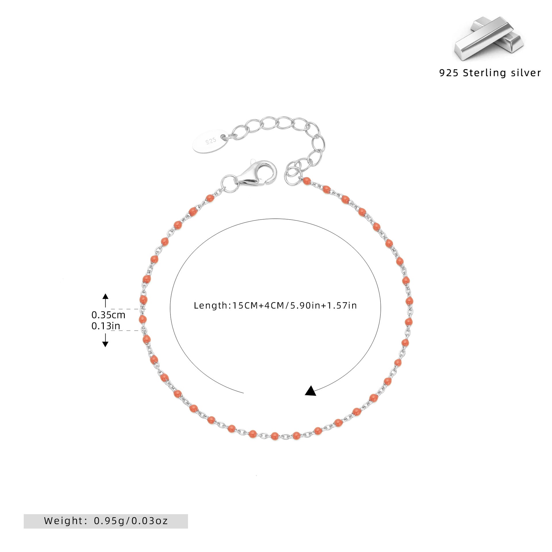 Damen Armband aus 925 Sterling Silber mit Zirkon-Akzenten Shop Nory