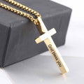Damen Halskette mit hochwertigem Kreuzanhänger und graviertem Schriftzug Shop Nory