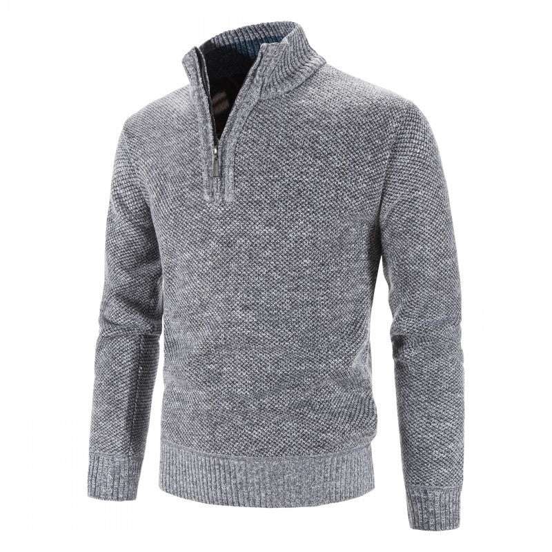 Herren nan Strickpullover mit Halbzip, hohem Stehkragen und strukturierter Waffelstrick-Optik Shop Nory