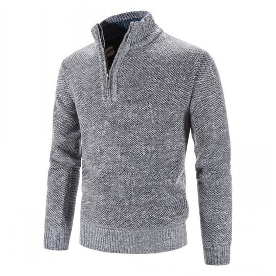 Herren nan Strickpullover mit Halbzip, hohem Stehkragen und strukturierter Waffelstrick-Optik Shop Nory