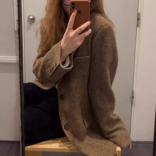 Damen Übergroßer Wollblazer Shop Nory