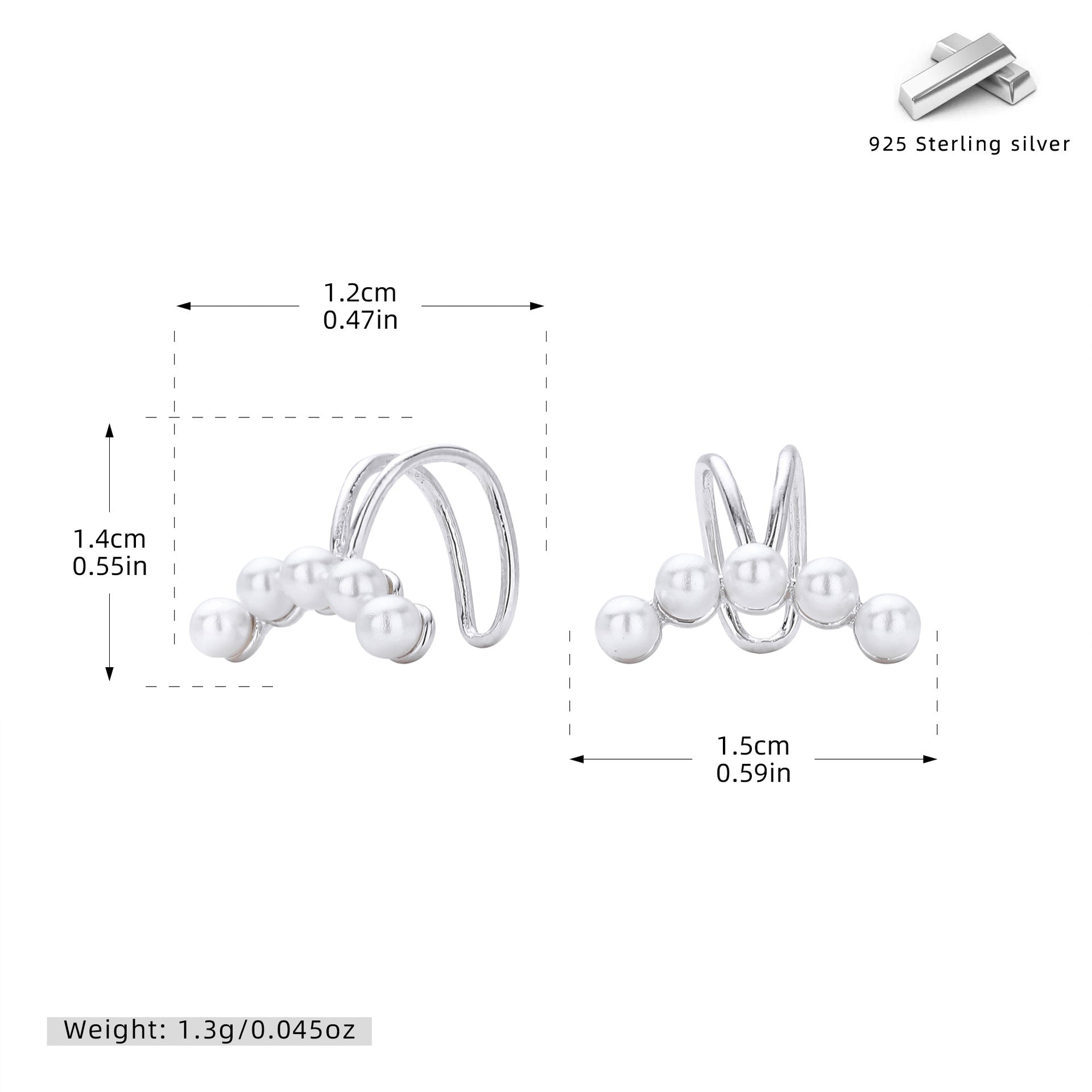 Damen Ohrstecker mit eleganten Perlen und hochwertigem 925 Sterling Silber Shop Nory